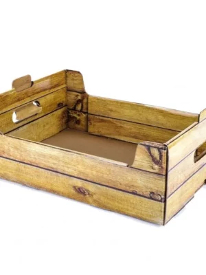 Cascetta vuota di cartone effetto legno [35,5x24x12,5 cm]