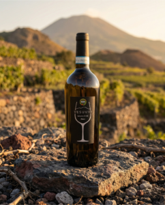 Bottiglia di vino Lacryma Christi del Vesuvio Bianco campano