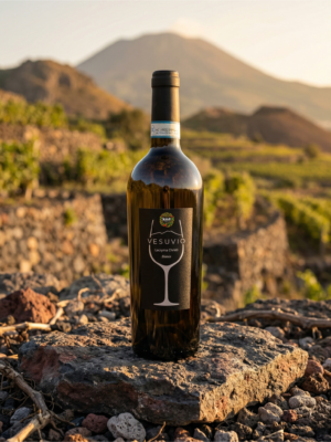 Bottiglia di vino Lacryma Christi del Vesuvio Bianco campano