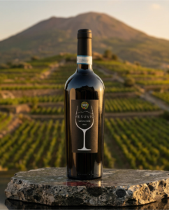 Bottiglia di vino Lacryma Christi del Vesuvio Rosso campano
