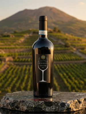 Bottiglia di vino Lacryma Christi del Vesuvio Rosso campano