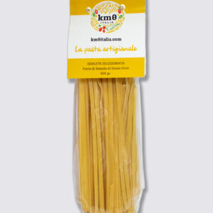 "Tagliatelle artigianali di grano duro trafilate al bronzo senza uovo"