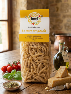 Torcinelli Km0italia pasta artigianale spiralata in primo piano con ragù