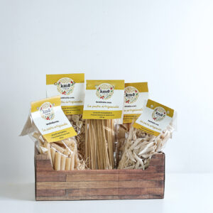 Cascetta degustazione con 5 pacchi di pasta artigianale campana trafilata al bronzo