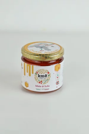 Miele di sulla artigianale Km0italia in vasetto di vetro con consistenza naturale e colore chiaro