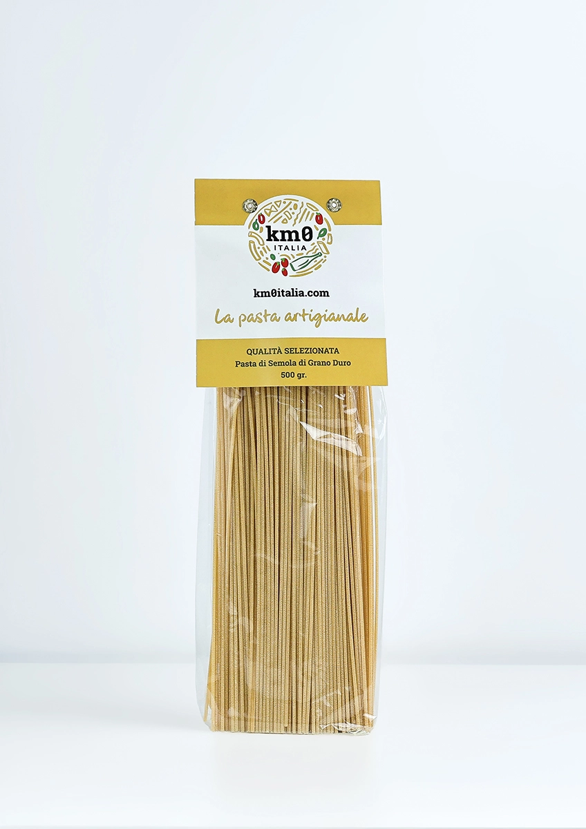 Spaghetti al limone artigianali Km0italia trafilati al bronzo con aroma naturale di limone