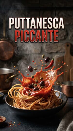 puttanesca con spaghetto al peperoncino km0italia