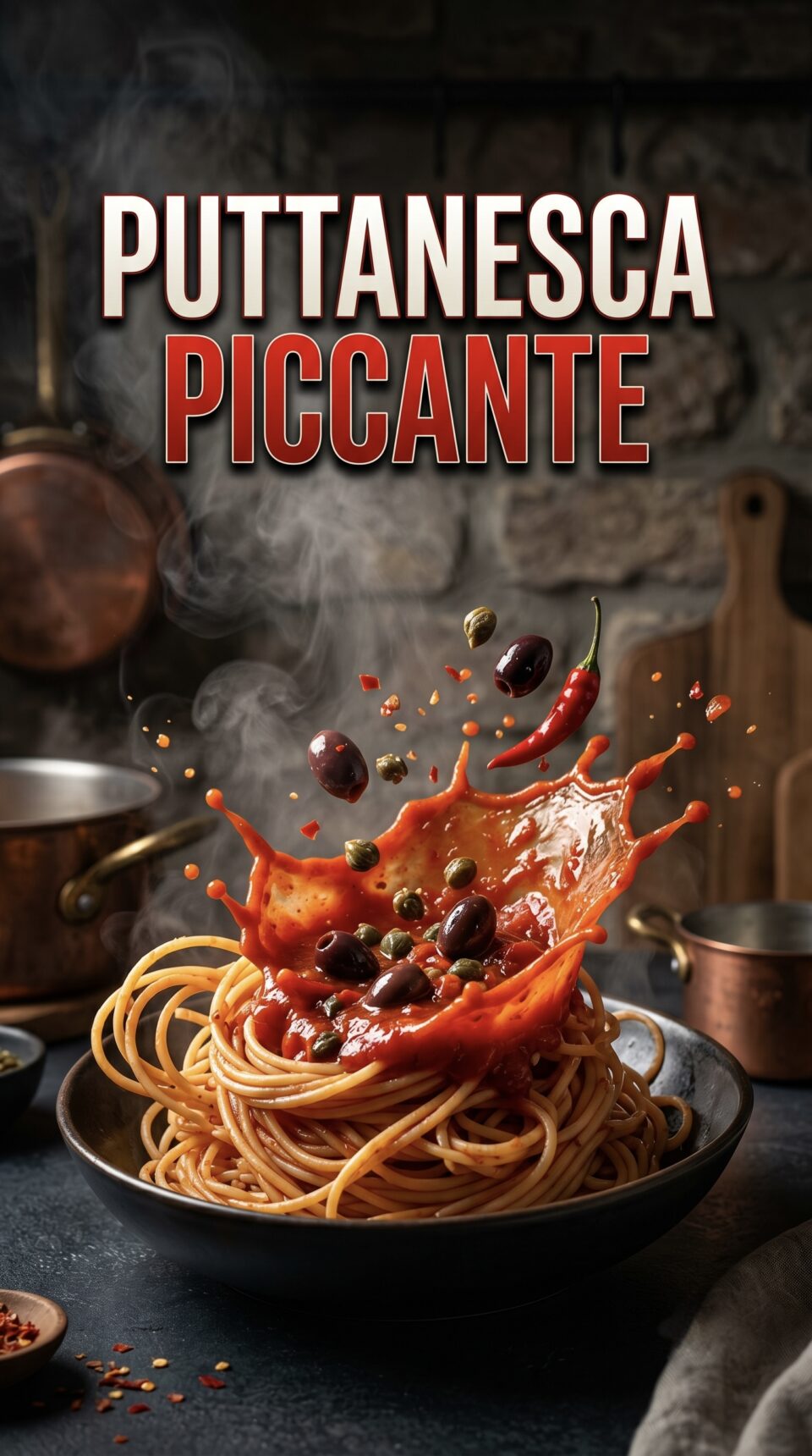 puttanesca con spaghetto al peperoncino km0italia